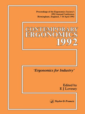 cover image of Contemporary Ergonomics